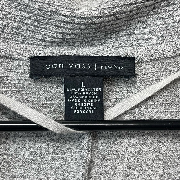 Joan Vass New York Light Gray Knit Bat Wing Cardigan Women’s Size Large - Picture 4 of 5